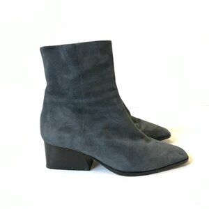 Marion Parke Pauline Boots Ankle Booties Womens 37.5 7.5 Smoke Blue Suede Shoes